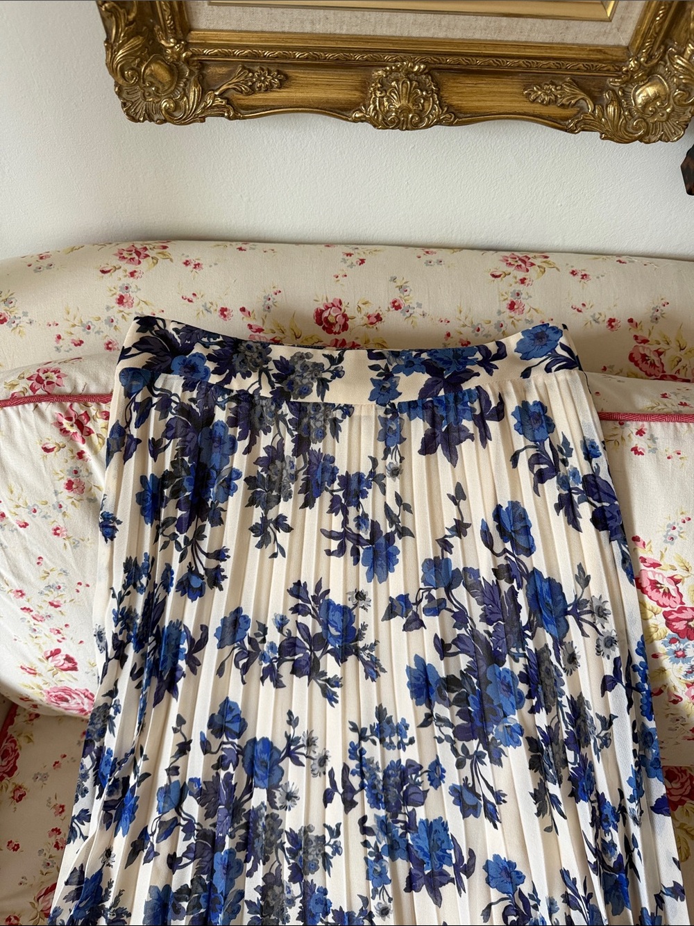 Pleated Sezane Floral Skirt - Picture 2 of 4